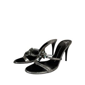 Giuseppe Zanotti shine birmania lux antracite silver jeweled heel size 38 $650